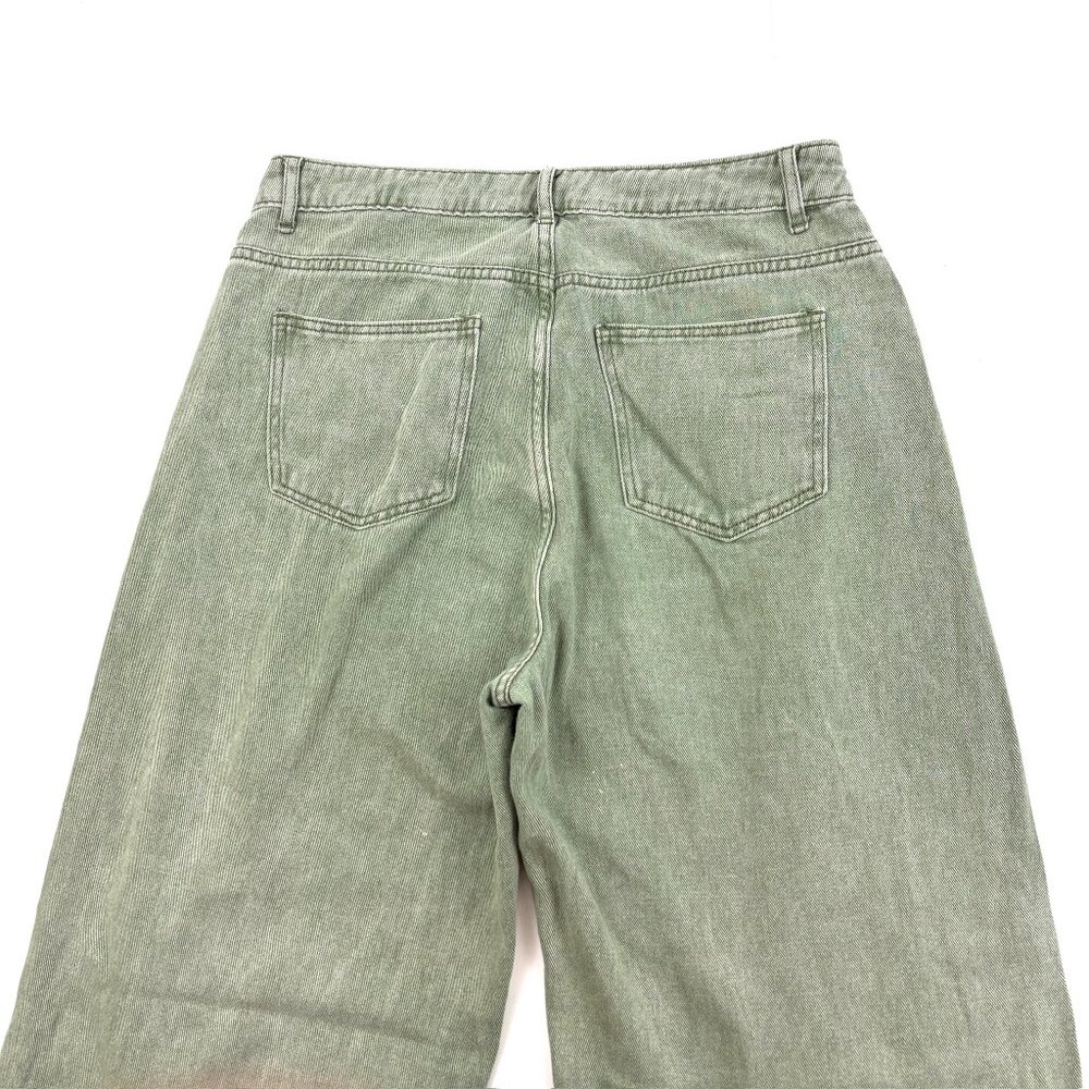 Shein Wide Leg Women's size L Green Denim Jeans‎ - Picture 4 of 4